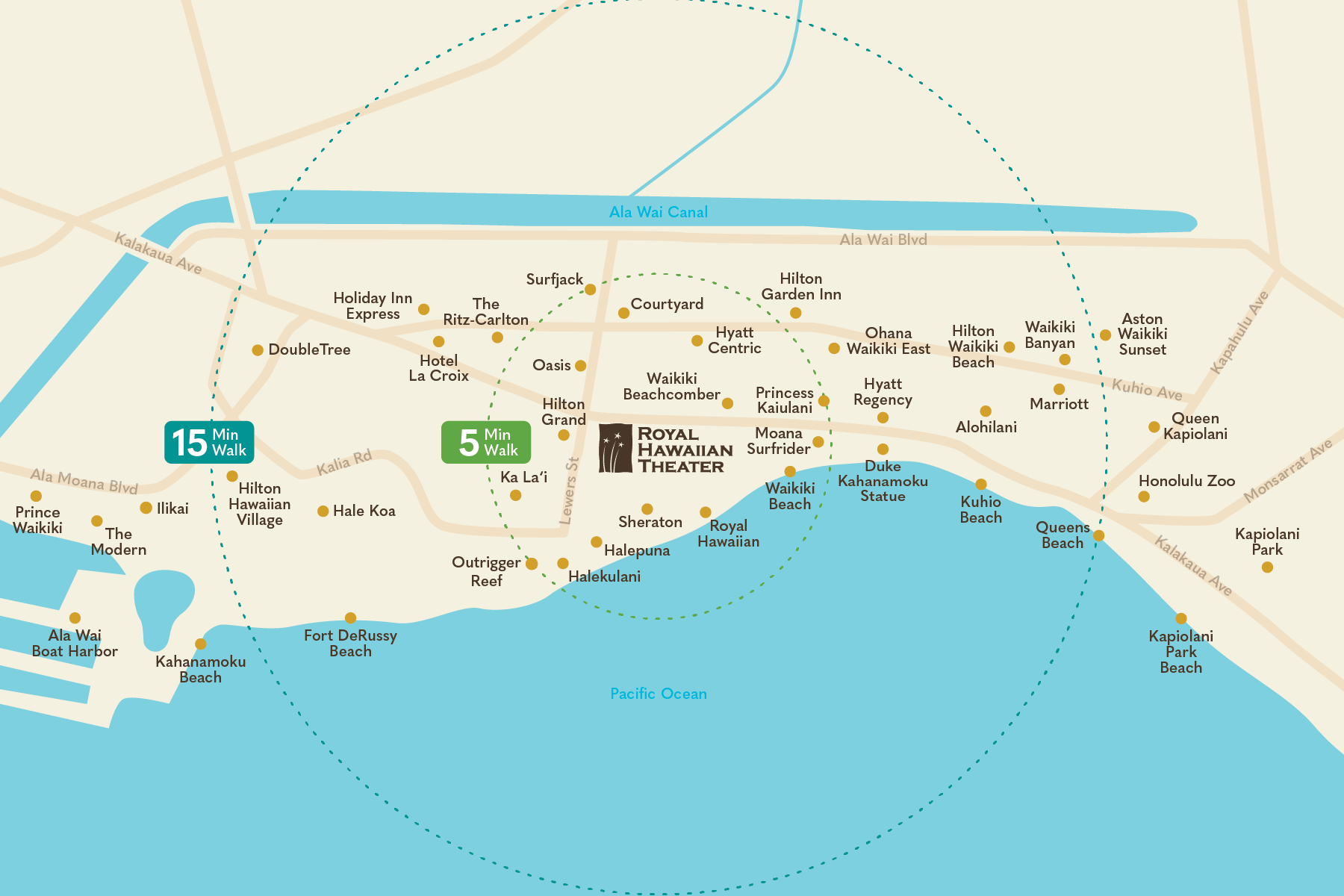 Royal Hawaiian Theater Location Map